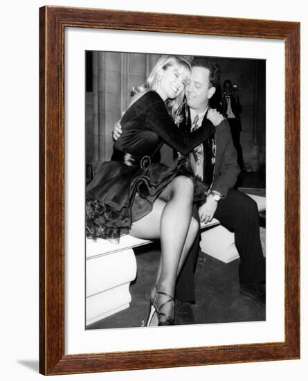 Singer Billy Joel and Wife, Model Christie Brinkley Cuddling-null-Framed Premium Photographic Print