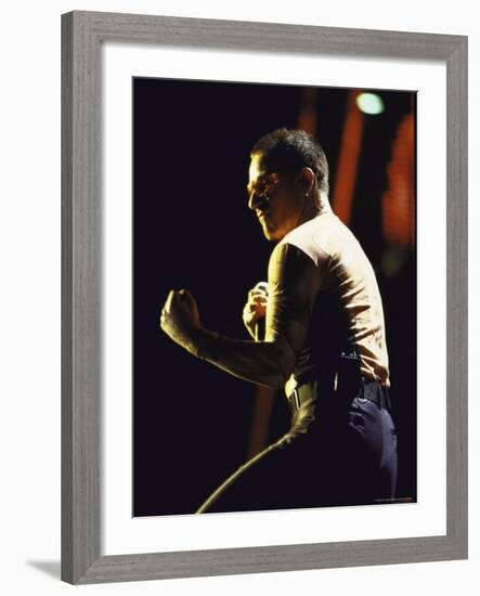 Singer Bono of Rock Group U2 Performing-Marion Curtis-Framed Premium Photographic Print