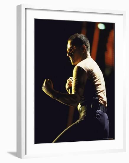 Singer Bono of Rock Group U2 Performing-Marion Curtis-Framed Premium Photographic Print