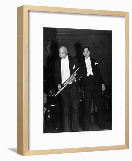 Singer Cab Calloway Standing on Stage with Composer W. C. Handy-Hansel Mieth-Framed Premium Photographic Print