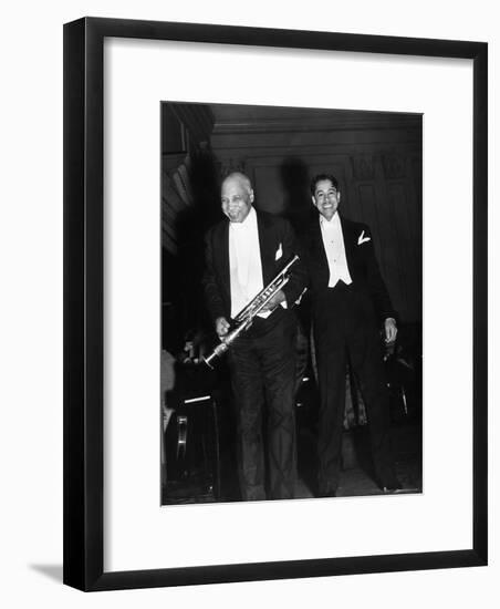 Singer Cab Calloway Standing on Stage with Composer W. C. Handy-Hansel Mieth-Framed Premium Photographic Print