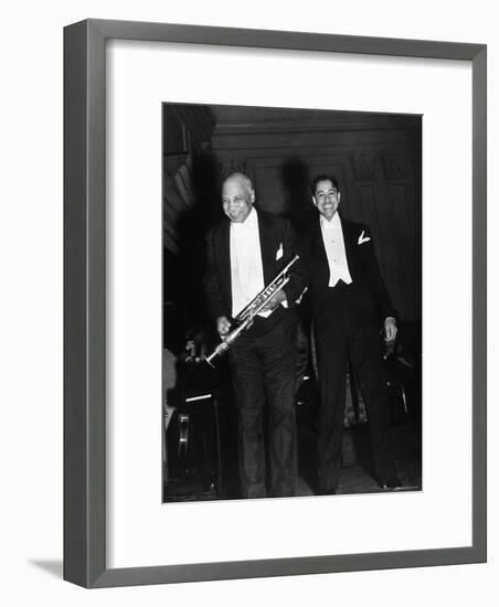 Singer Cab Calloway Standing on Stage with Composer W. C. Handy-Hansel Mieth-Framed Premium Photographic Print