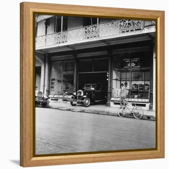 Singer Car Showroom, Port of Spain, Trinidad, Trinidad and Tobago, 1931-null-Framed Premier Image Canvas