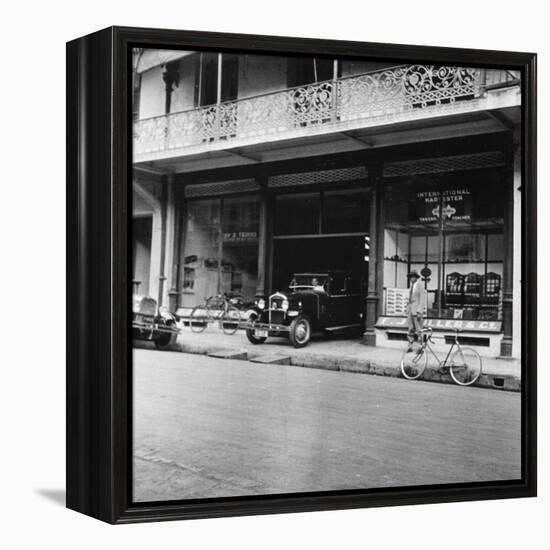 Singer Car Showroom, Port of Spain, Trinidad, Trinidad and Tobago, 1931-null-Framed Premier Image Canvas