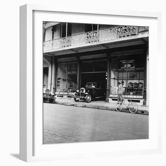 Singer Car Showroom, Port of Spain, Trinidad, Trinidad and Tobago, 1931-null-Framed Photographic Print