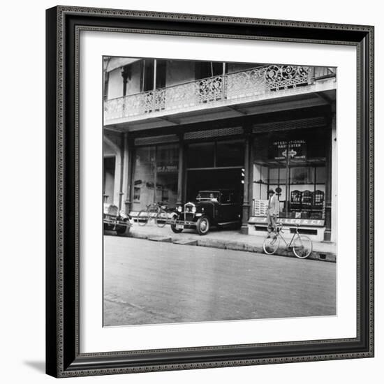 Singer Car Showroom, Port of Spain, Trinidad, Trinidad and Tobago, 1931-null-Framed Photographic Print