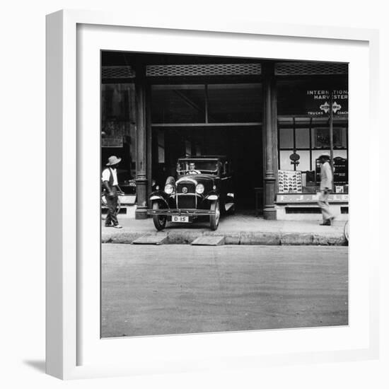 Singer Car Showroom, Port of Spain, Trinidad, Trinidad and Tobago, 1931-null-Framed Photographic Print