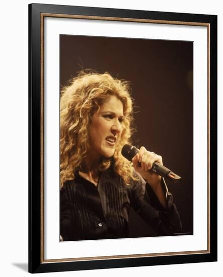 Singer Celine Dion Performing-Dave Allocca-Framed Premium Photographic Print