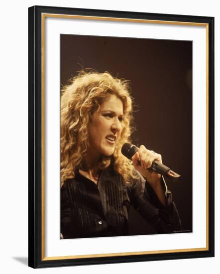 Singer Celine Dion Performing-Dave Allocca-Framed Premium Photographic Print