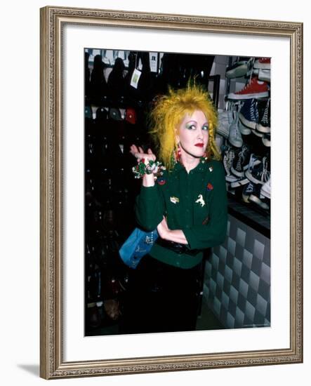 Singer Cyndi Lauper-David Mcgough-Framed Premium Photographic Print