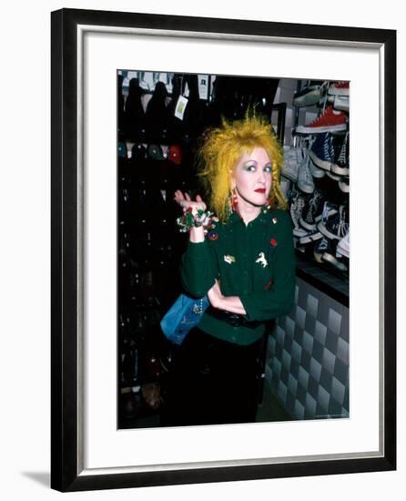 Singer Cyndi Lauper-David Mcgough-Framed Premium Photographic Print