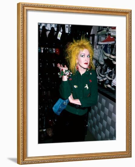 Singer Cyndi Lauper-David Mcgough-Framed Premium Photographic Print