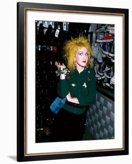 Singer Cyndi Lauper-David Mcgough-Framed Premium Photographic Print