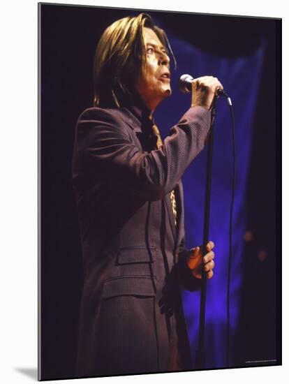 Singer David Bowie Performing-Dave Allocca-Mounted Premium Photographic Print
