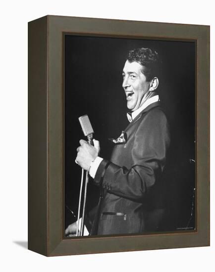 Singer Dean Martin Performing at the Sands Hotel-Allan Grant-Framed Premier Image Canvas