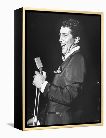 Singer Dean Martin Performing at the Sands Hotel-Allan Grant-Framed Premier Image Canvas