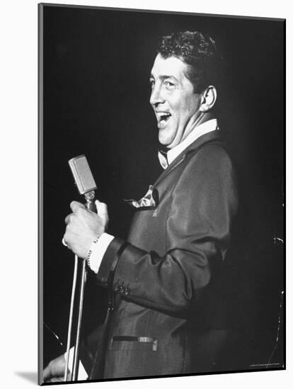 Singer Dean Martin Performing at the Sands Hotel-Allan Grant-Mounted Premium Photographic Print