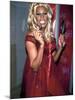 Singer Drag Queen Rupaul Wearing Red Teddy While Checking Lipstick at Event-Dave Allocca-Mounted Premium Photographic Print