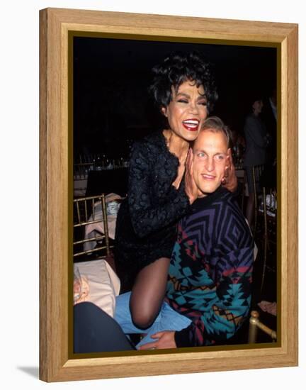 Singer Eartha Kitt and Actor Woody Harrelson-null-Framed Premier Image Canvas