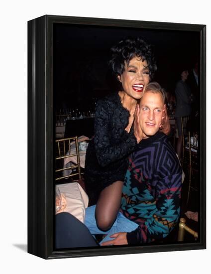 Singer Eartha Kitt and Actor Woody Harrelson-null-Framed Premier Image Canvas