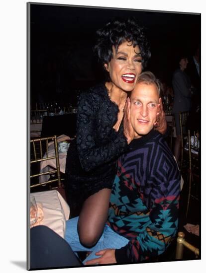 Singer Eartha Kitt and Actor Woody Harrelson-null-Mounted Photographic Print