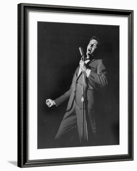 Singer Eddie Fisher at Night Club-Allan Grant-Framed Premium Photographic Print