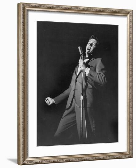 Singer Eddie Fisher at Night Club-Allan Grant-Framed Premium Photographic Print