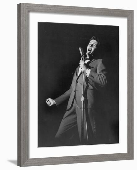 Singer Eddie Fisher at Night Club-Allan Grant-Framed Premium Photographic Print