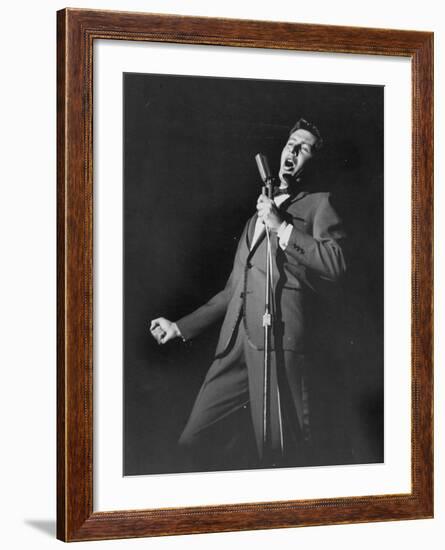 Singer Eddie Fisher at Night Club-Allan Grant-Framed Premium Photographic Print