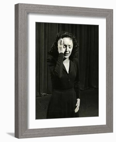 Singer Edith Piaf Performing, 1946-Gjon Mili-Framed Photographic Print