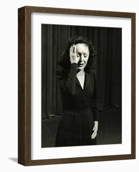 Singer Edith Piaf Performing, 1946-Gjon Mili-Framed Photographic Print