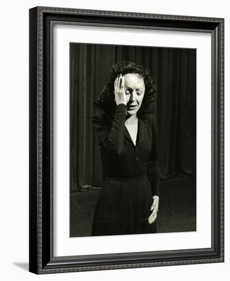 Singer Edith Piaf Performing, 1946-Gjon Mili-Framed Photographic Print