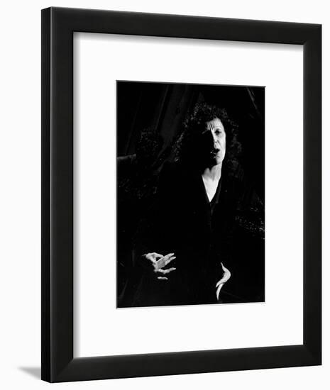 Singer Edith Piaf Singing on Stage-Gjon Mili-Framed Photographic Print