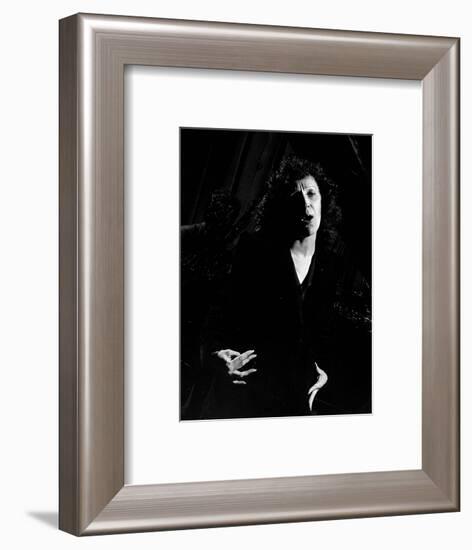 Singer Edith Piaf Singing on Stage-Gjon Mili-Framed Photographic Print