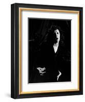 Singer Edith Piaf Singing on Stage-Gjon Mili-Framed Photographic Print