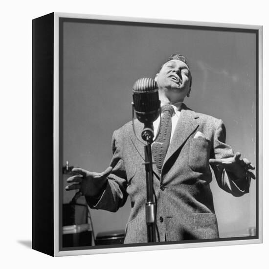 Singer Frankie Laine During a Concert-Martha Holmes-Framed Premier Image Canvas