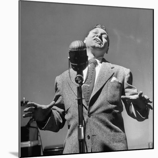 Singer Frankie Laine During a Concert-Martha Holmes-Mounted Premium Photographic Print