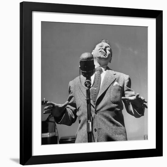 Singer Frankie Laine During a Concert-Martha Holmes-Framed Premium Photographic Print