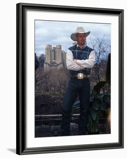 Singer Garth Brooks in Central Park-Dave Allocca-Framed Premium Photographic Print