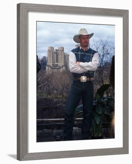 Singer Garth Brooks in Central Park-Dave Allocca-Framed Premium Photographic Print