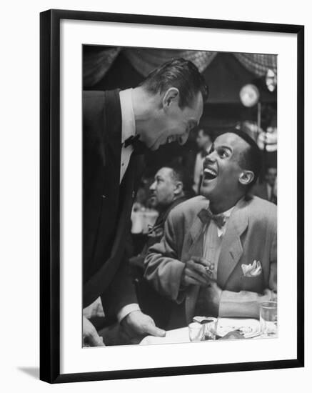 Singer Harry Belafonte, Looking Up and Laughing During Bop City Nightclub's Opening Night-Martha Holmes-Framed Premium Photographic Print