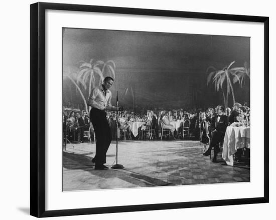 Singer Harry Belafonte Performing at the Coconut Grove Nightclub-Ralph Crane-Framed Premium Photographic Print