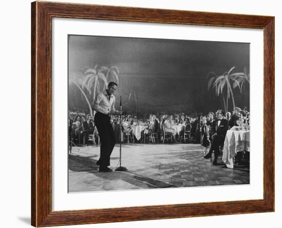 Singer Harry Belafonte Performing at the Coconut Grove Nightclub-Ralph Crane-Framed Premium Photographic Print