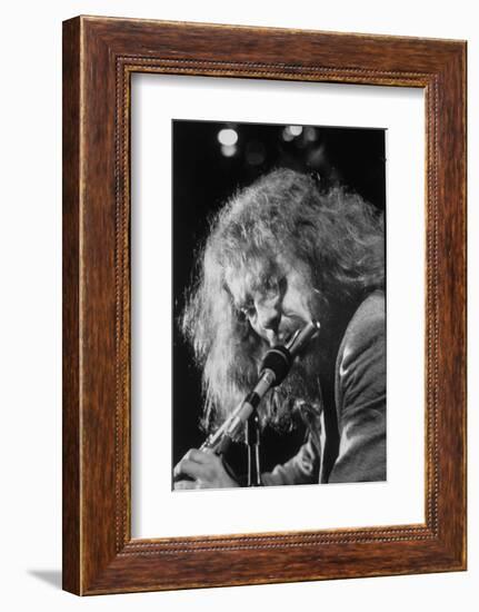 Singer Ian Anderson Playing the Flute During a Rehearsal for a TV Special-Ralph Crane-Framed Photographic Print