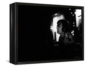 Singer John Lennon Working on His Album "Mind Games" at the Record Plant-David Mcgough-Framed Premier Image Canvas