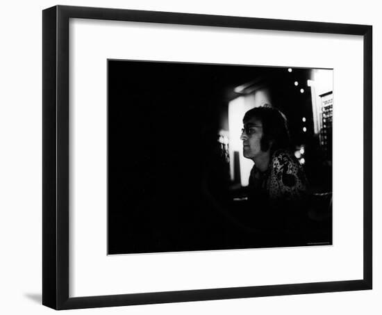 Singer John Lennon Working on His Album "Mind Games" at the Record Plant-David Mcgough-Framed Premium Photographic Print