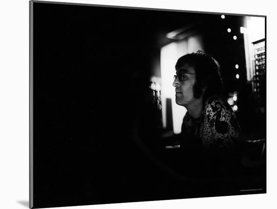 Singer John Lennon Working on His Album "Mind Games" at the Record Plant-David Mcgough-Mounted Premium Photographic Print