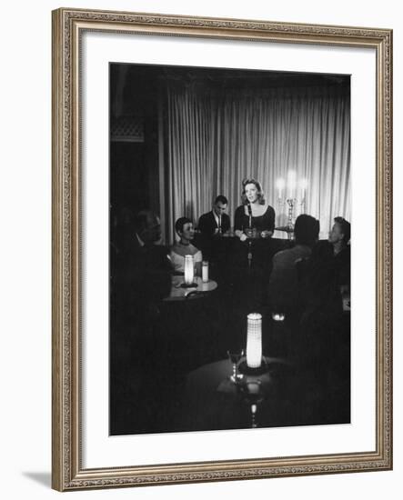 Singer Julie London Performing in a Nightclub-null-Framed Premium Photographic Print