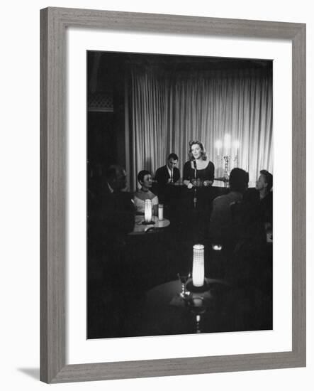 Singer Julie London Performing in a Nightclub-null-Framed Premium Photographic Print