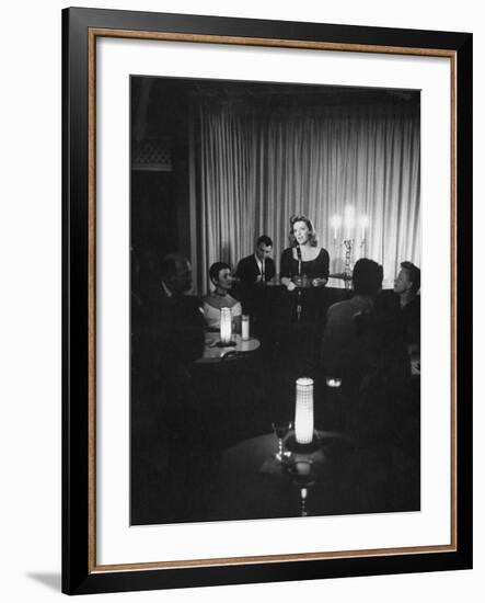 Singer Julie London Performing in a Nightclub-null-Framed Premium Photographic Print